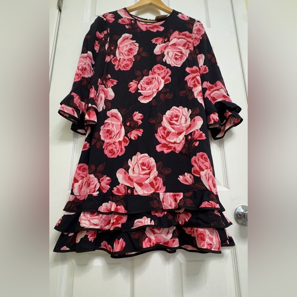 kate spade Dresses & Skirts - kate spade Black Dress with Pink Floral Print